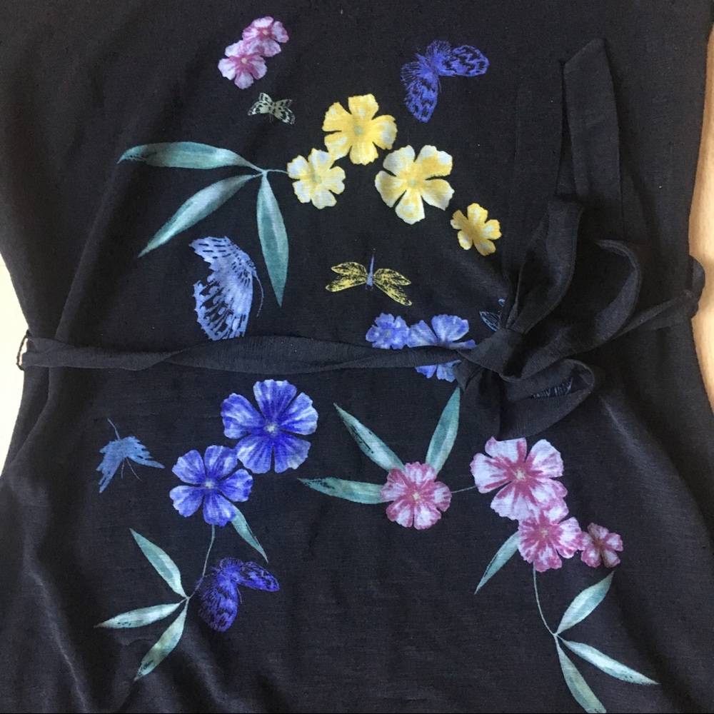 Floral and Butterfly Cowl Neck Top - Picture 3 of 8